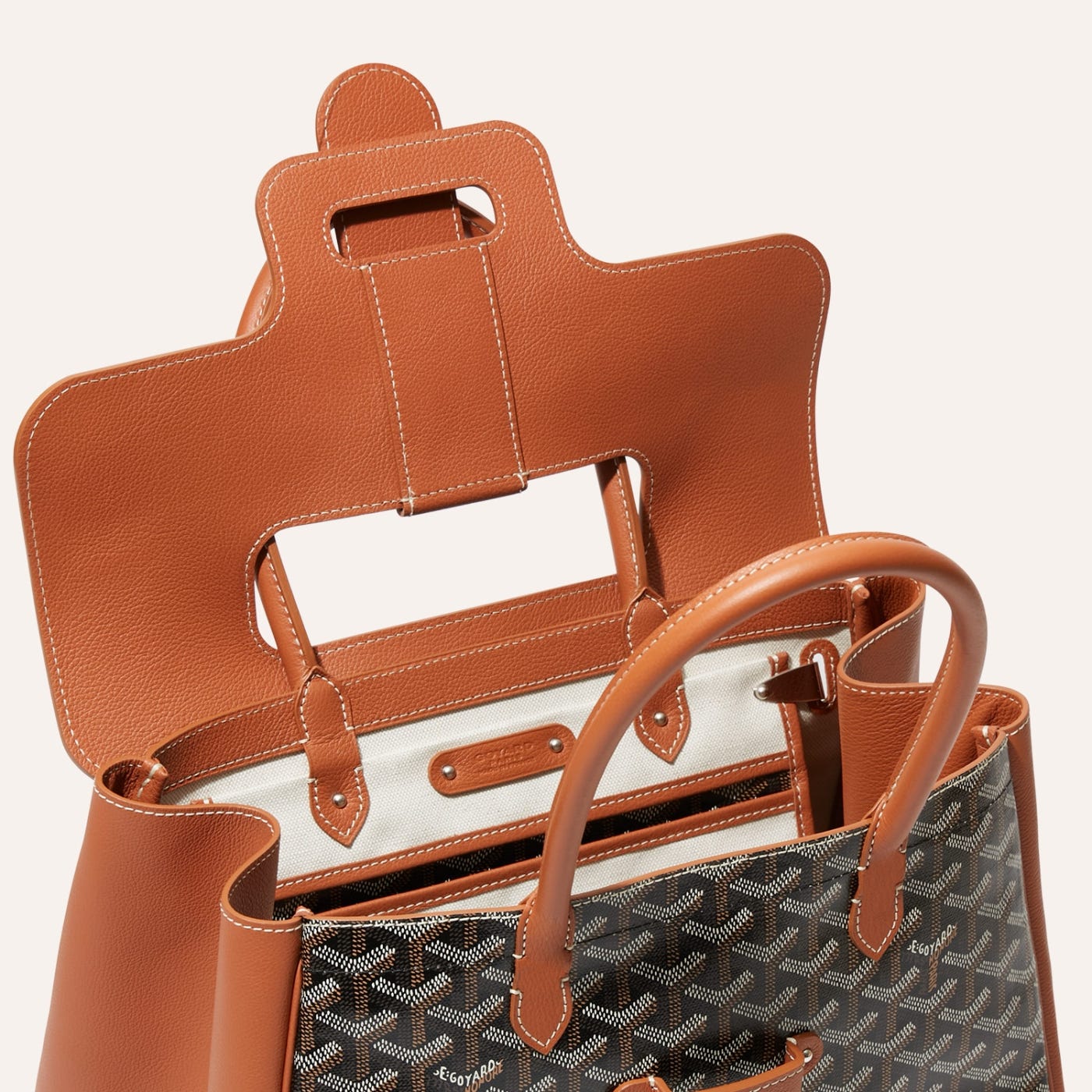 Goyard Saigon Tote Black & Brown Goyardine Canvas Palladium Hardware - Image 5